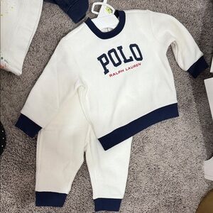 Ralph Lauren White and Navy Sweatshirt 9m